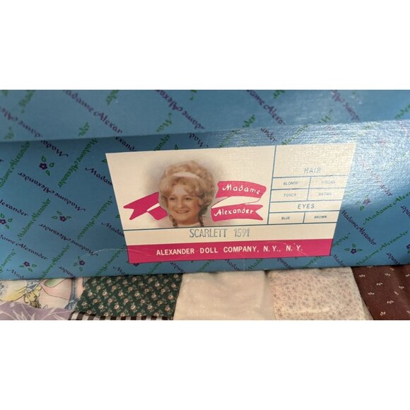 14" Scarlett  O’Hara -  #1591 by Madame Alexander - 1987 Lg Nib Doll Never Used - Picture 7 of 7